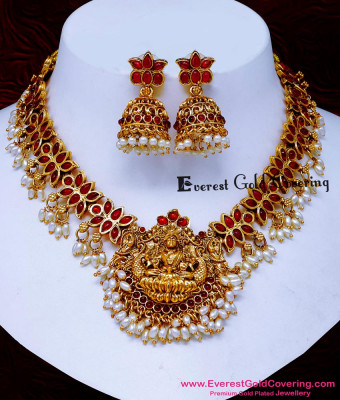 NLC1756 - Traditional Wedding Antique Gold Necklace Designs